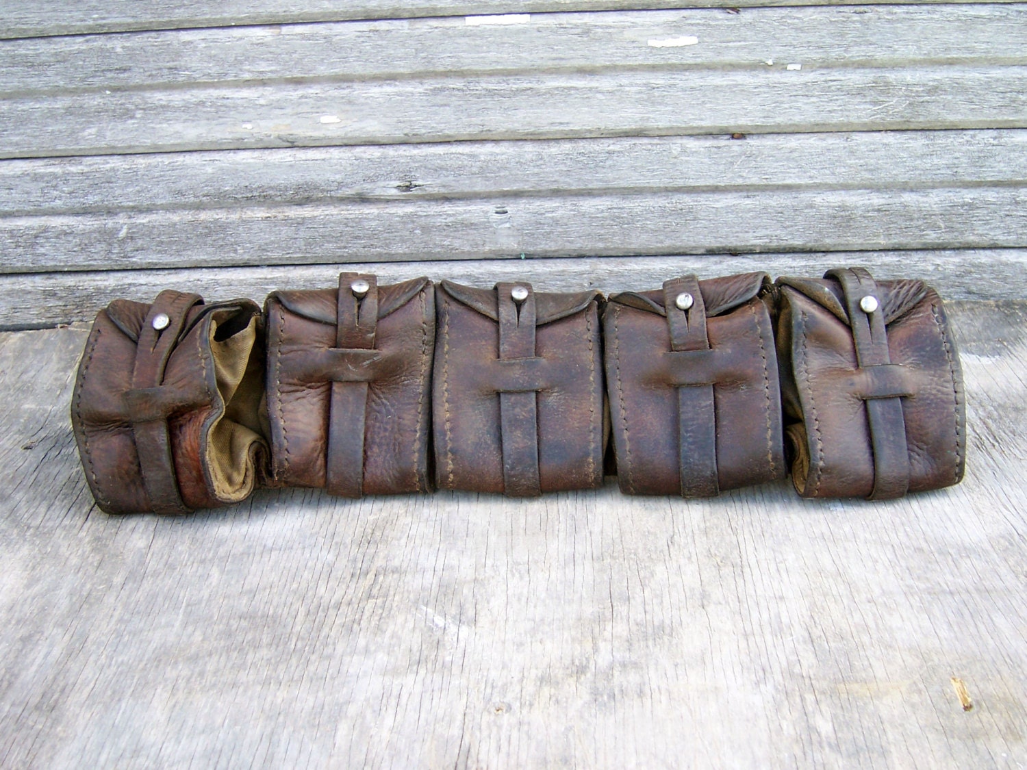 Vintage Leather Bandoleer Ammo Belt Steampunk Adventurer Bandolier Steam Punk LARP Cosplay WW2  Goggles