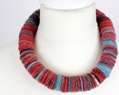 REDUCED felted necklace designer fashion jewellery handmade felted scarf beads