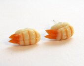 Shrimp Ebi Nigiri Sushi Stud Earrings - Japanese cuisine inspired for foodies
