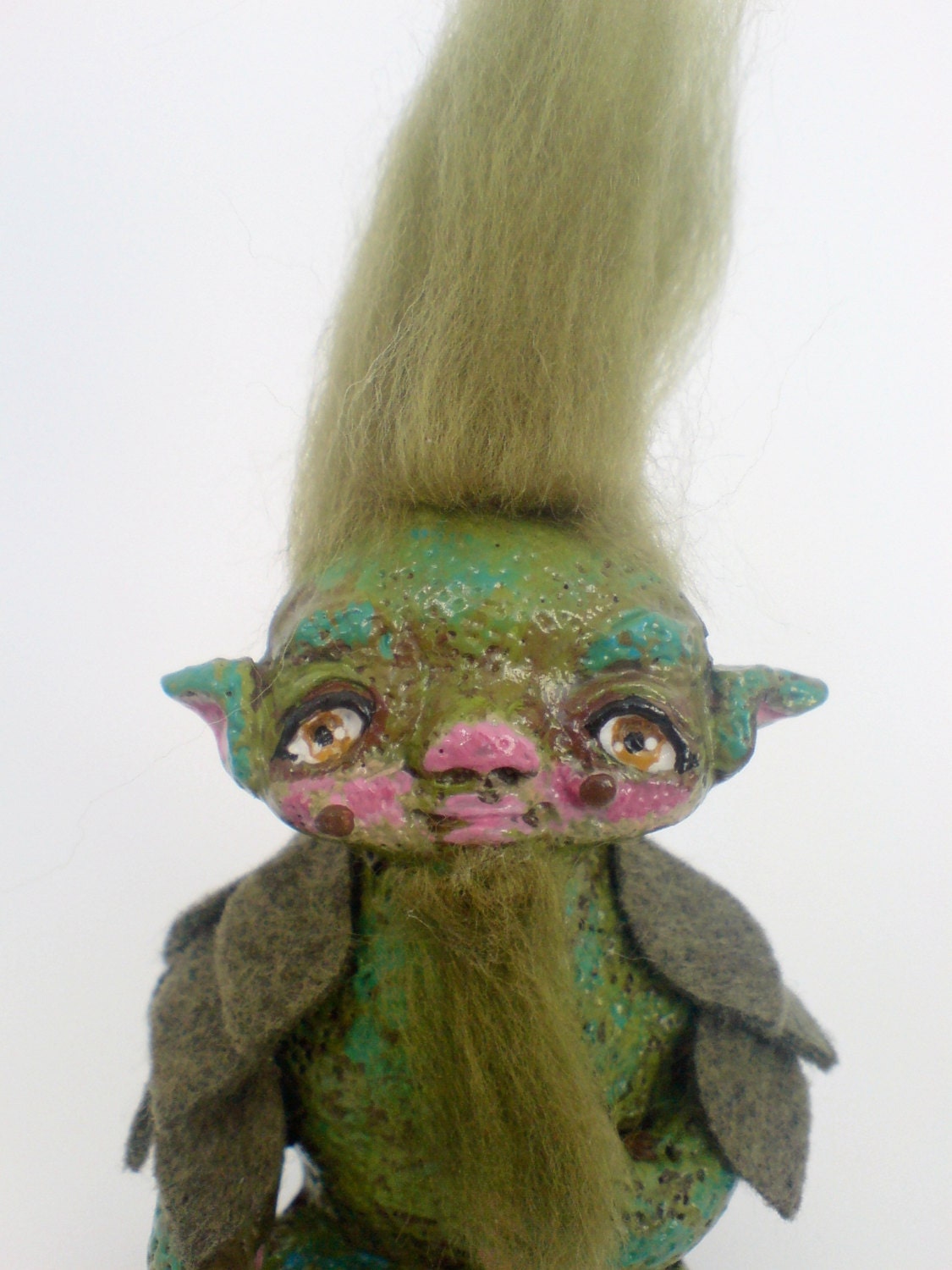 Forest Keeper figurine, Collectable Figurine, woodland troll, Ooak Art Doll