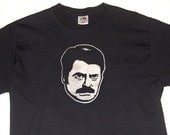 Ron Swanson Screen Printed T-Shirt in Black