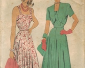 1940s Advance 4826 Vintage Sewing Pattern Misses Sundress and Bolero Size 12 Bust 30