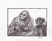 Original Art Drawing Classical Study Goya Freaks ANDRESS