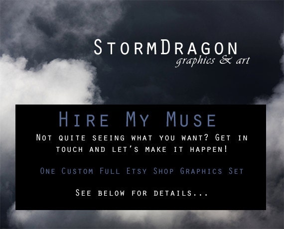 Hire My Muse - One Full Custom Etsy Graphics Set to Match Your Tastes