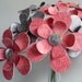 Paper Flower Bouquet - 12 Stem Red and Gray 12" Valentine