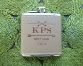 Single Laser Etched Flask, ARROW Design: Customizable gift
