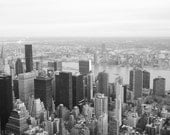 New York Photography - 'New York Skyline ' - Black and White - Square 5x5