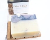 Bonfire in the Snow soap: wood, smoke, cool mint. Unisex.