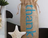 Personalized Burlap Wine Bottle Cover