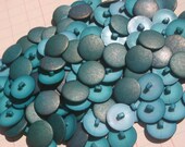 Teal Patina Shank Buttons - Sewing Embellishments - 100 Buttons in Bulk - SALE