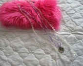 womens necklace heart pendant purple beaded