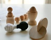 Montessori Baby Toys - 5 Sweet Toys in One Bag,  Simple, Wooden, Cotton