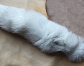 Fox tail - real eco-friendly blue Arctic fox fur totem tail on extra strong leather belt loop for shamanic ritual and dance