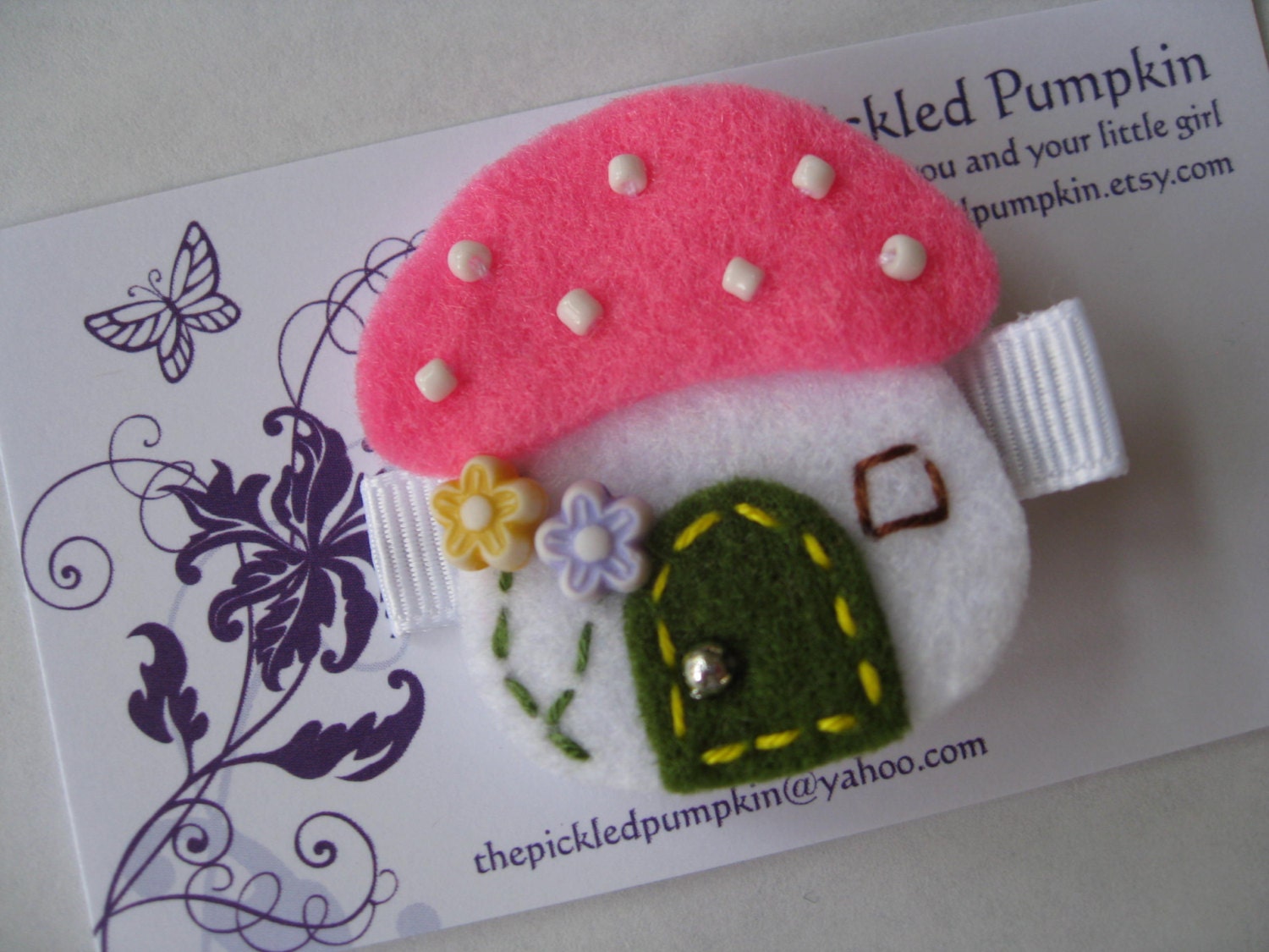 Summer Mushroom Felt Clip