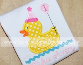 Rubber Duckie First Birthday Girl Shirt  or Bodysuit