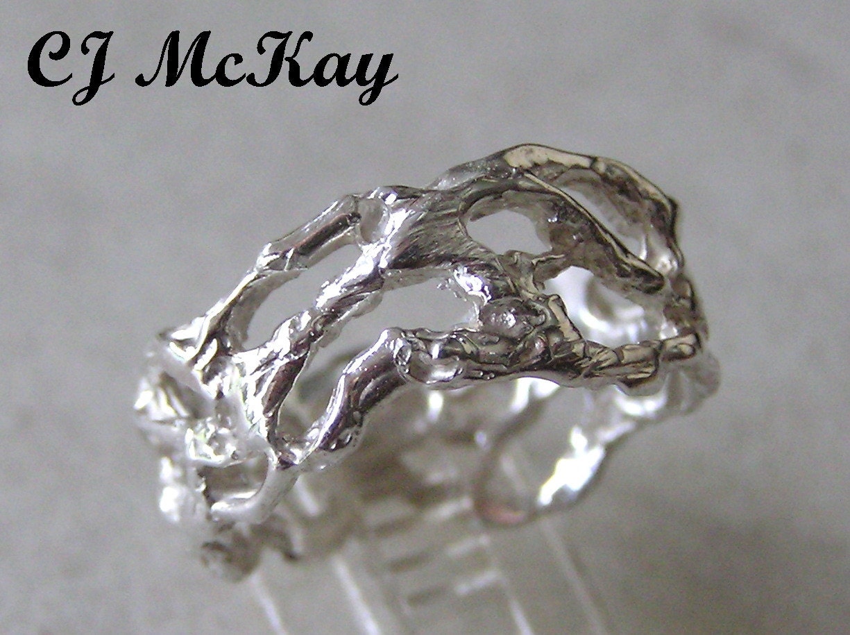 Silver Grape Vine Wedding Band CR76S