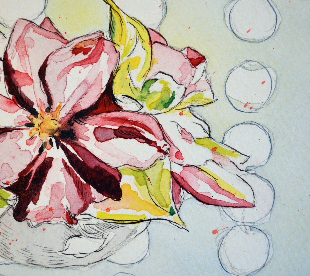 SALE: "Ruby Bouquet" Original Watercolor Painting