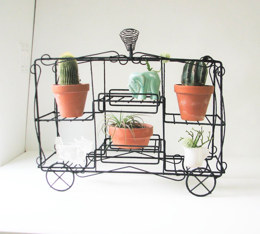 Vintage Metal Shelf - Circus Wagon - Plant stand