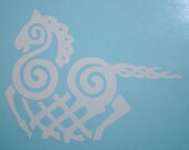 Viking Odin Sleipnir white vinyl decal