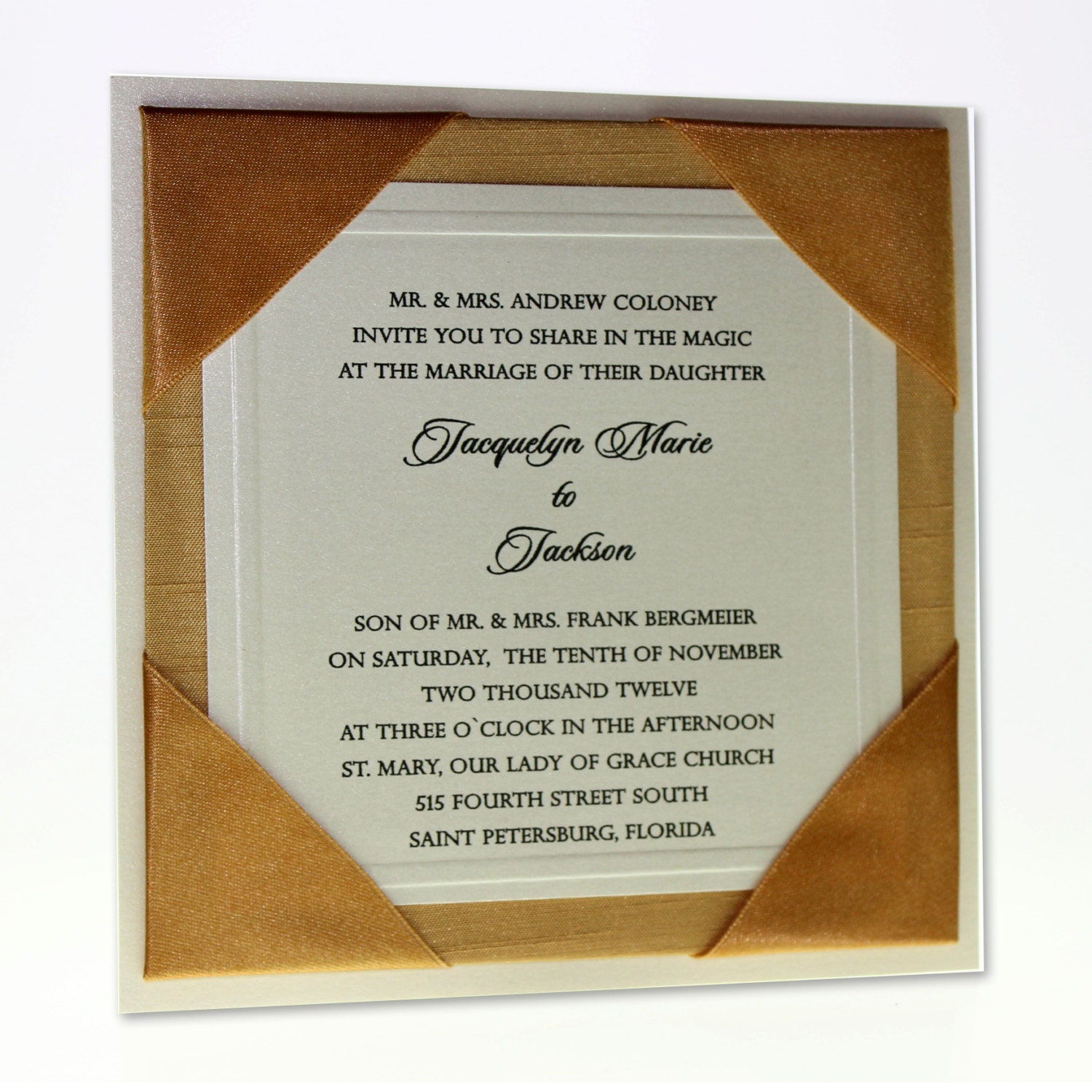 Diamond Dreams - Gold Wedding Invitations, Gold Invites - Classic Wedding Invitations, Formal Wedding Invites -  Set of 100