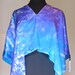 Joyflower Hand Painted Silk Blue Charmeuse Poncho - Ready to Ship