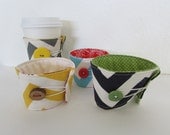Set of Four Coffee Cozies - Chevron Coffee Cozies - You Choose Your Colors - Mix and Match