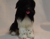 Landseer Newfoundland dog Custom sculpture needle felted art