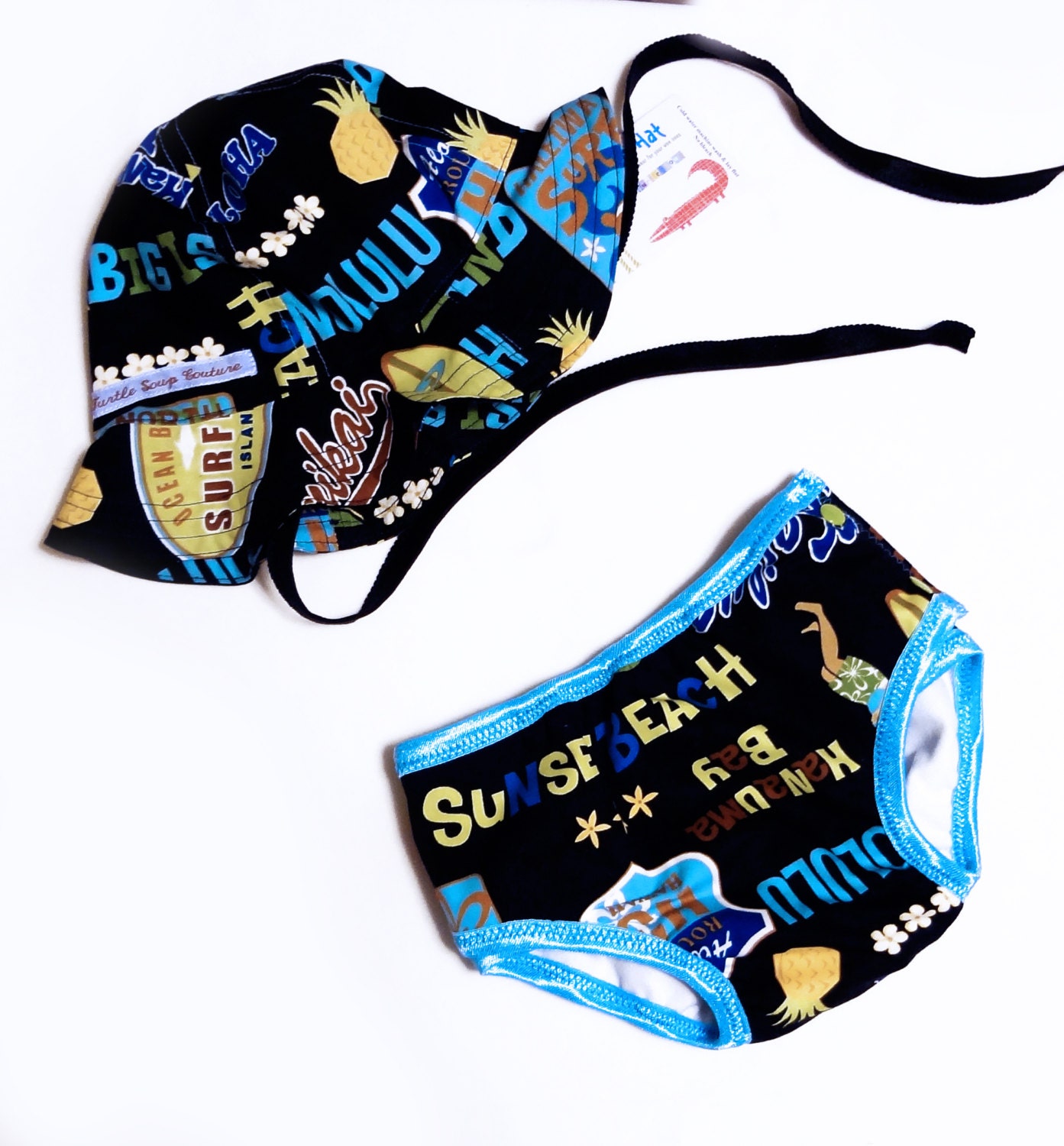 Turtle Soup Sun Hat and Swim bottom Set