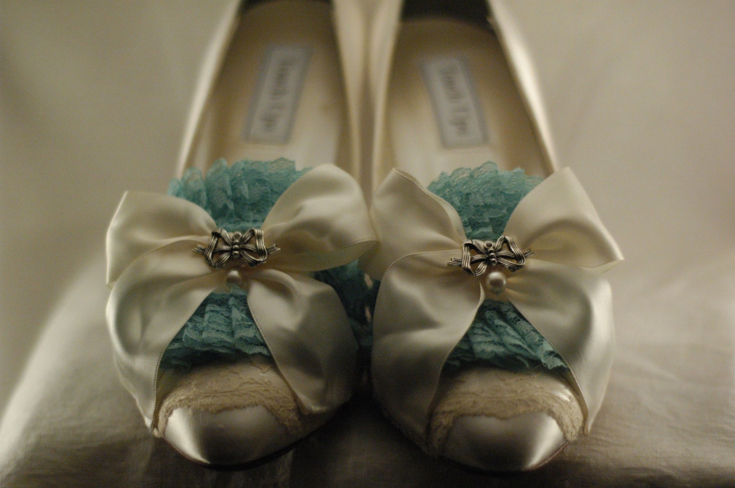 Marie Antoinette Ivory and Mint Lace Pumps
