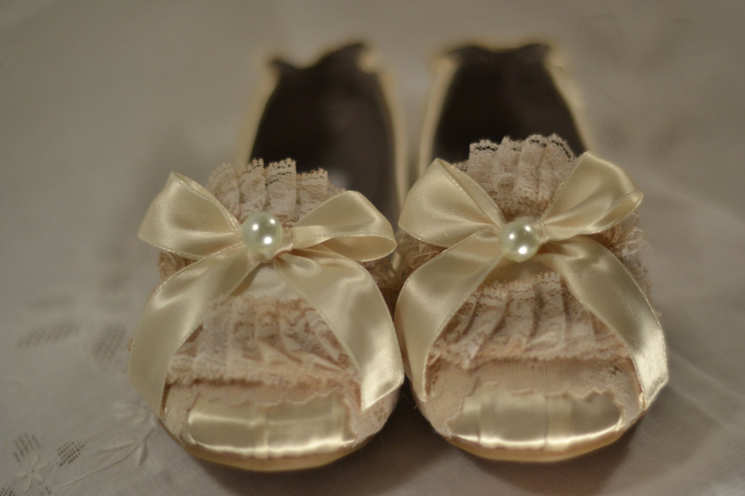 Marie Antoinette Ivory Lace Ballet Flats