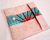 Lined LARGE FlipFlap Sack--beige with stripe Sandwich bag