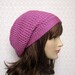 Orchid Slouch Beanie - Womens Slouchy Crochet Hat - Light Purple Oversized Cap