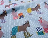 Fat Quarter  - Donkeys in Wellies