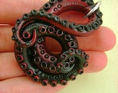 Unknown Aquatic Specimen Tentacle - Copper Into Black - Necklace / Pendant