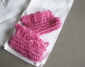 Knit Baby Booties in Raspberry Pink