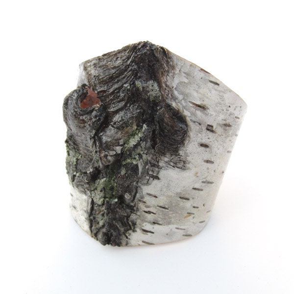 Birch bark bracelet with lichen, Native