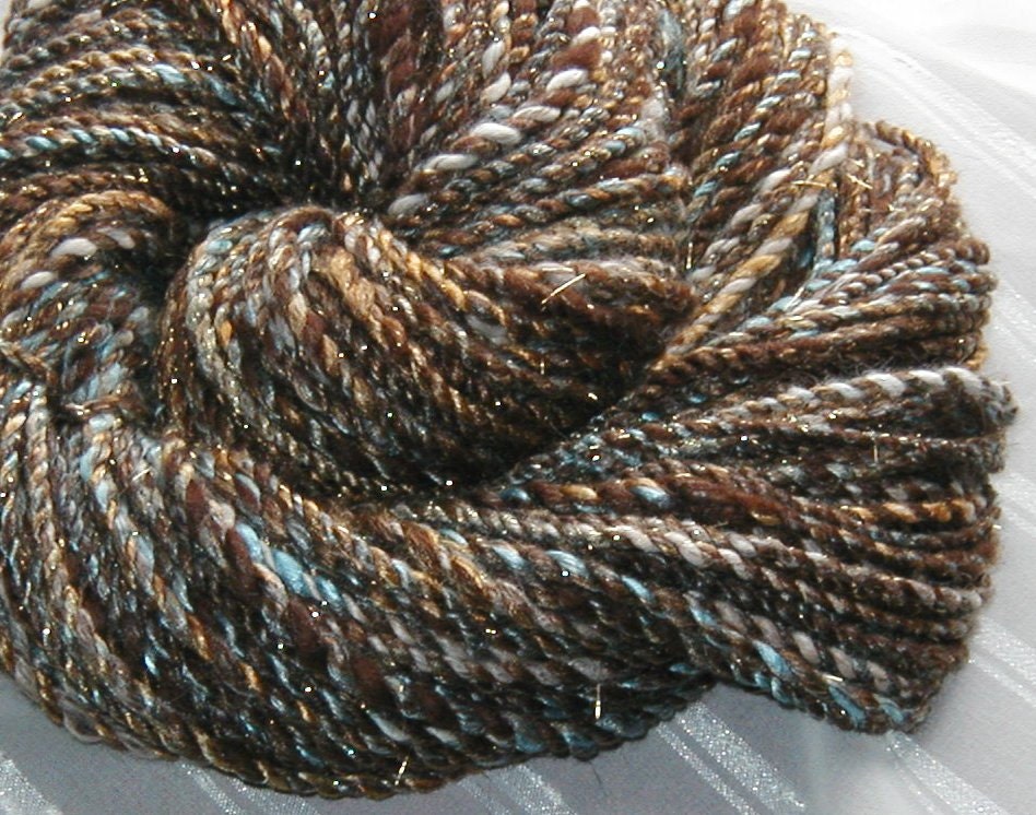 Cloud on the Mountain handspun merino,bamboo and angora yarn with firestar and angelina