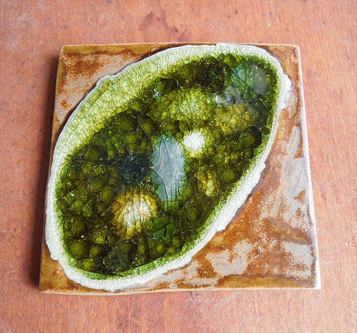 Pebble Tile in Brown-4X4 Art Tile Trivet Coaster Wall Hanging-Made to Order