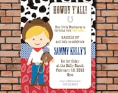 PRINTABLE cowboy/cowgirl invitation,  DIY western birthday party invitation, digital cowboy birthday invitation