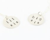Little Sister and Big Sister Necklaces - Sister Gifts - New Baby Gifts - Sibling Sterling Silver Gifts