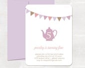 high tea. tea party birthday invitation. printed birthday invitations Il_170x135