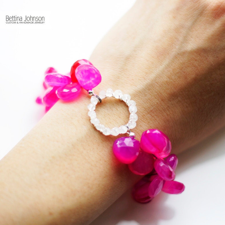 Pink Chalcedony Deluxe Sterling Silver Bracelet