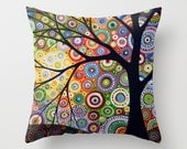 Decorative throw pillows cover ... from my original abstract landscape painting, "Visions of Night" ... 16" x 16"