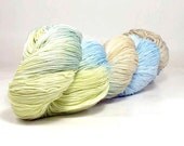 150 Yards Hand Dyed Thread Size 10 Cotton Crochet Thread 3 Ply Pale Blue Sage Green Chartreuse Tan Hand Painted Cotton Yarn