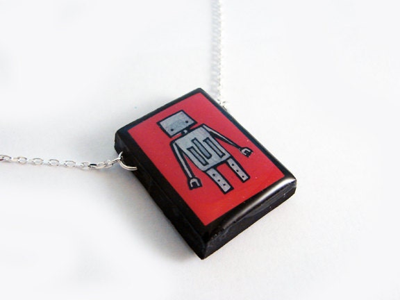 Red Robot Necklace