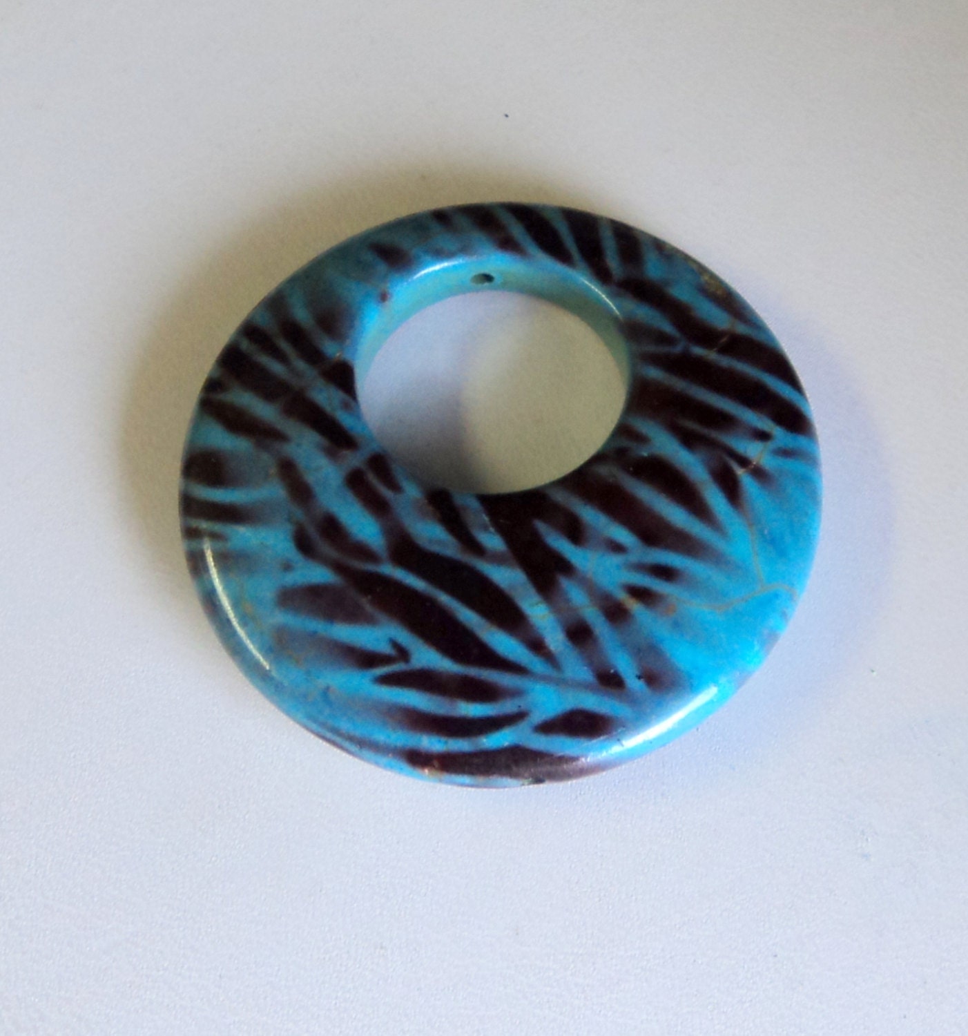 DESTASH SALE Pendant Focal Magnesite Teal Brown GoGo New 48mm