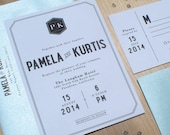 Modern Wedding Invitation, Mid Century Modern Invitation, mod invitation, monogram invitation, mad men invitation, wedding invitation