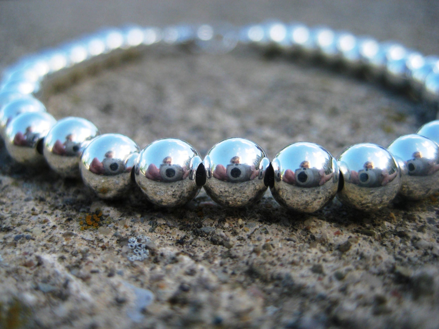 Sterling Silver balls bracelet- tiffany style silver beaded 6mm ball bracelet
