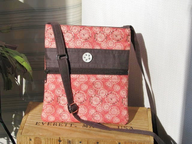 Warm Coral Travel Tote - Cross Body Purse