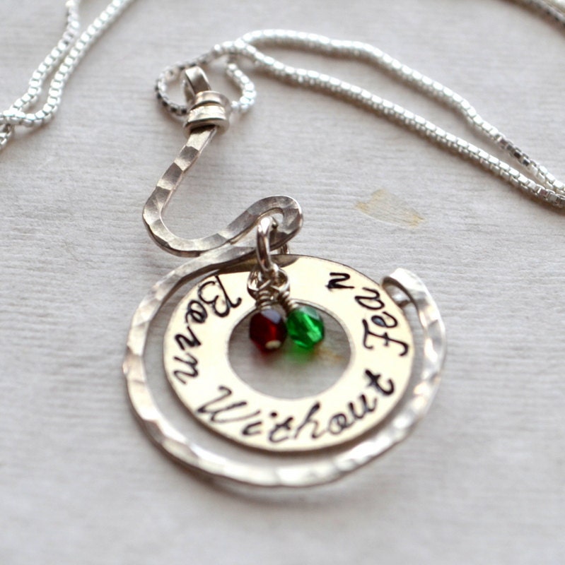 Born Without Fear Pregnancy Birthstones Necklace Midwife Doula